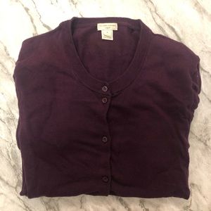 J. Crew Deep Purple Caryn Cardigan
